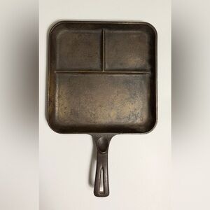 Vintage Wagner Ware Sidney Cast Iron Bacon & Egg Breakfast Skillet #1101